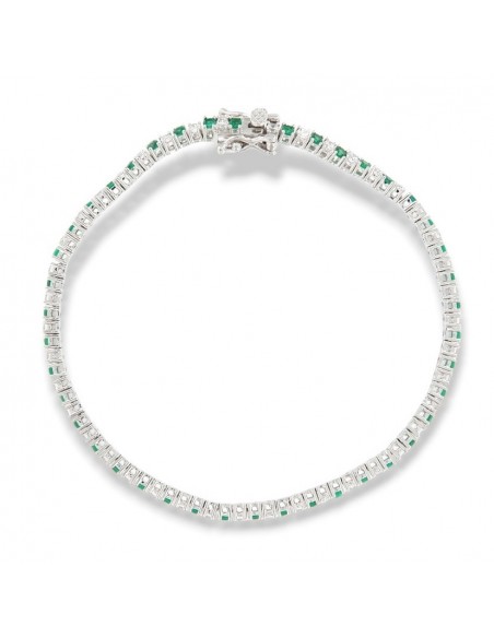 Bracciale Argento Tennis Zirconi Bianchi Verdi 2MM [68e63ab1]
