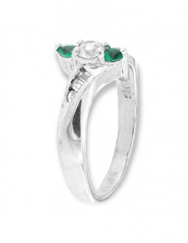 Anello Argento Trilogy Zirconi Verdi E Bianchi [7be3163a]