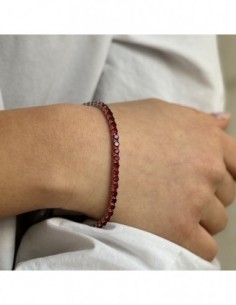 Bracciale Argento Tennis Zirconi Rosso 3MM 18B [e54bbbb7] 2