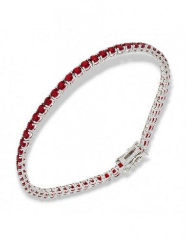 Bracciale Argento Tennis Zirconi Rossi 3MM 20CM [baaf9b1a]