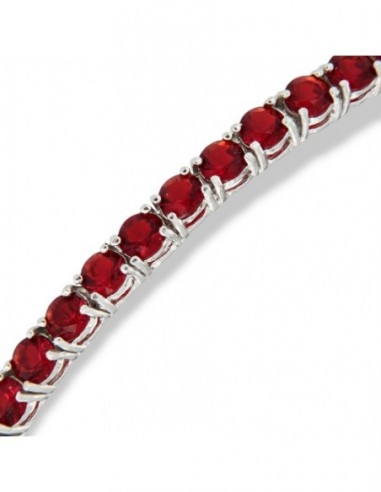 Bracciale Argento Tennis Zirconi Rossi 3MM 20CM [0dacae51]