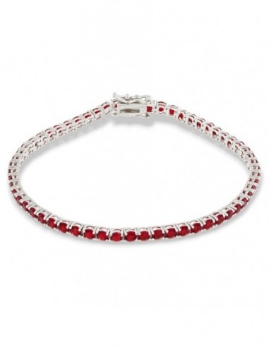 Bracciale Argento Tennis Zirconi Rossi 3MM 20CM [08fce94f]