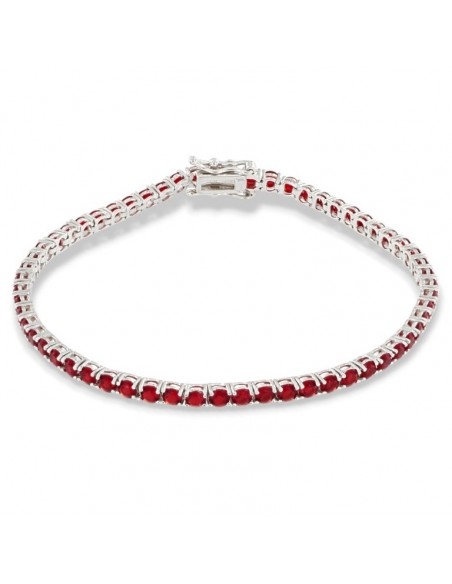 Bracciale Argento Tennis Zirconi Rossi 3MM 20CM [08fce94f]