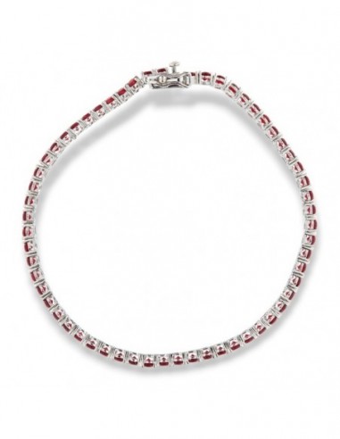 Bracciale Argento Tennis Zirconi Rossi 3MM 20CM [bfe1284b]