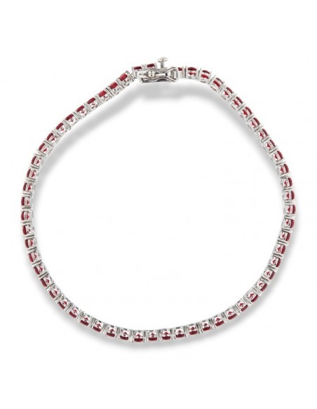 Bracciale Argento Tennis Zirconi Rossi 3MM 20CM [bfe1284b]