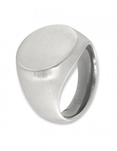 Anello Acciaio Satinato Chevalier Scudo Ovale [e96438a4]