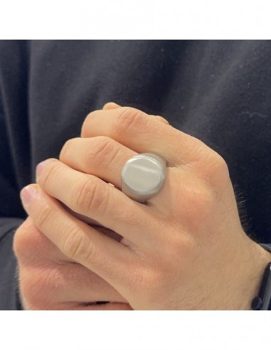 Anello Acciaio Satinato Chevalier Scudo Ovale [3448b0bf]