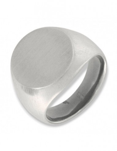 Anello Acciaio Satinato Chevalier Scudo Ovale [835571bb]