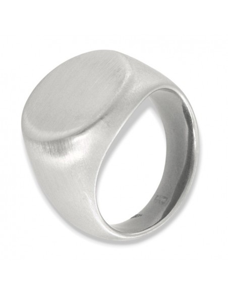 Anello Acciaio Satinato Chevalier Scudo Ovale [860536a5]