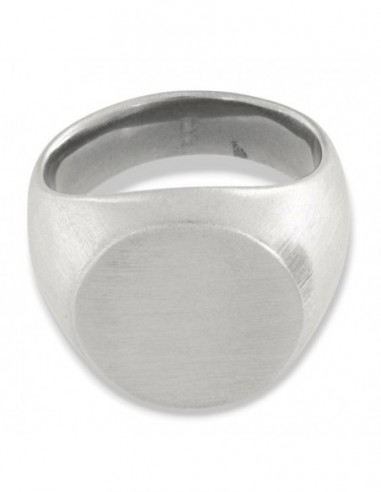 Anello Acciaio Satinato Chevalier Scudo Ovale [e83eb4ac]