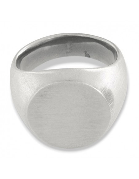 Anello Acciaio Satinato Chevalier Scudo Ovale [e83eb4ac]