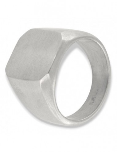Anello Acciaio Satinato Chevalier Scudo Rettangolare [0ff05fa7]
