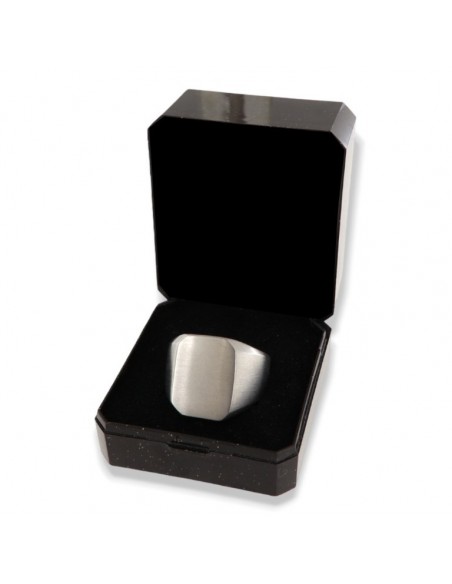 Anello Acciaio Satinato Chevalier Scudo Rettangolare [d6d61caa]