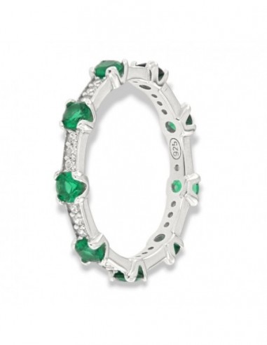 Anello Argento Rodiato Eternity Zirconi Verdi/Bianchi [dd7913f7]