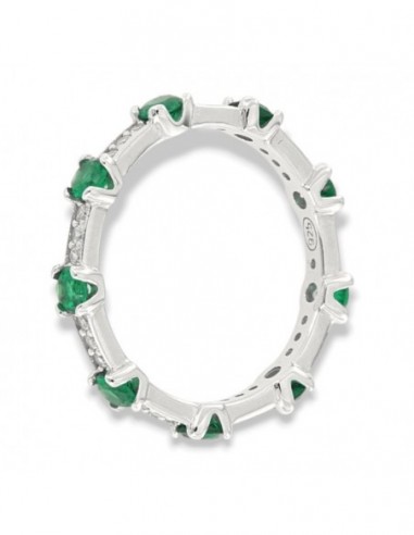 Anello Argento Rodiato Eternity Zirconi Verdi/Bianchi [8bd09628]