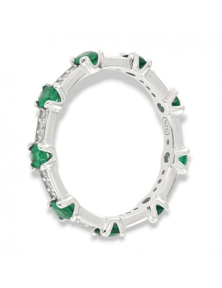 Anello Argento Rodiato Eternity Zirconi Verdi/Bianchi [8bd09628]