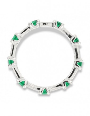 Anello Argento Rodiato Eternity Zirconi Verdi/Bianchi [3ccd572c]