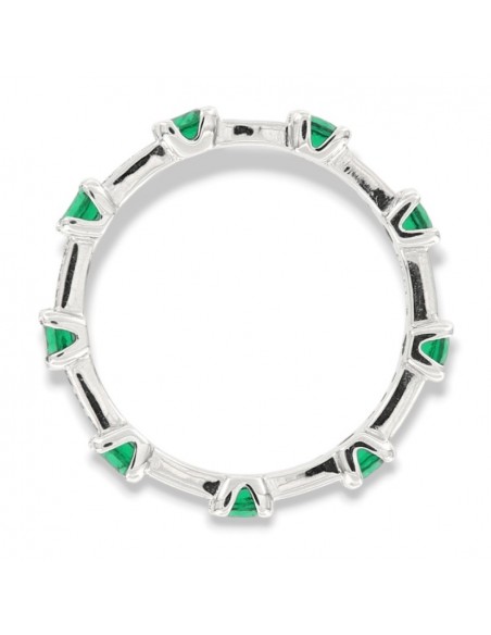 Anello Argento Rodiato Eternity Zirconi Verdi/Bianchi [3ccd572c]