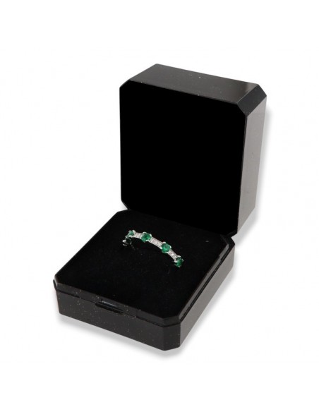 Anello Argento Rodiato Eternity Zirconi Verdi/Bianchi [52f6d525]