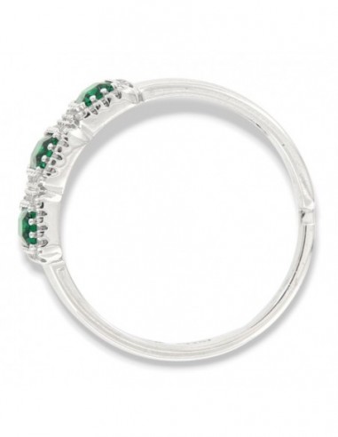 Anello Argento Rodiato Trilogy Verde Zirconi Rettangolari [2d85ad61]