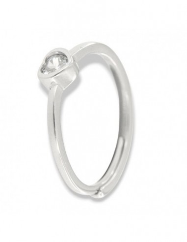 Anello Argento Rodiato Cuore Zircone Bianco [8283d699]