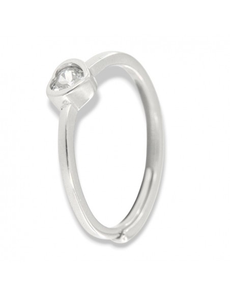 Anello Argento Rodiato Cuore Zircone Bianco [8283d699]