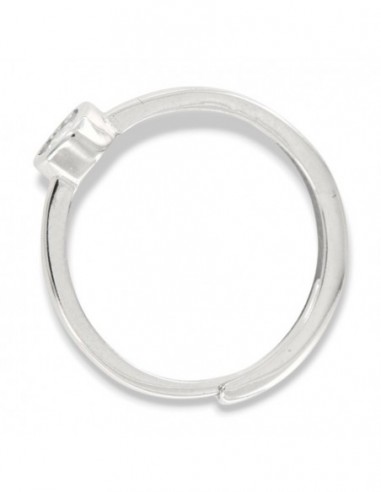 Anello Argento Rodiato Cuore Zircone Bianco [50903c92]