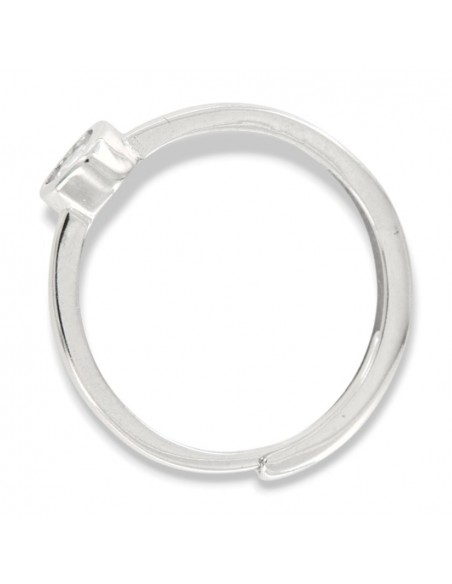 Anello Argento Rodiato Cuore Zircone Bianco [50903c92]