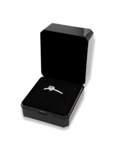 Anello Argento Rodiato Cuore Zircone Bianco [3eabbe9b]