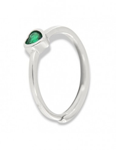 Anello Argento Rodiato Cuore Zircone Verde [8f59929a]
