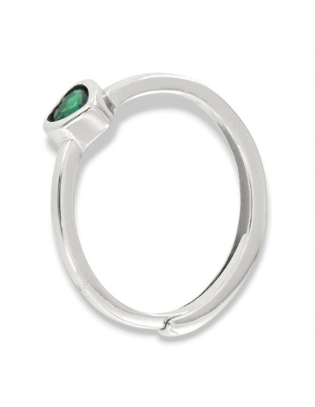 Anello Argento Rodiato Cuore Zircone Verde [9fd49919]