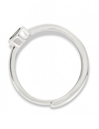 Anello Argento Rodiato Cuore Zircone Verde [28c9581d]