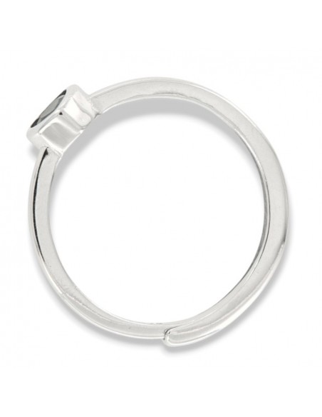 Anello Argento Rodiato Cuore Zircone Verde [28c9581d]