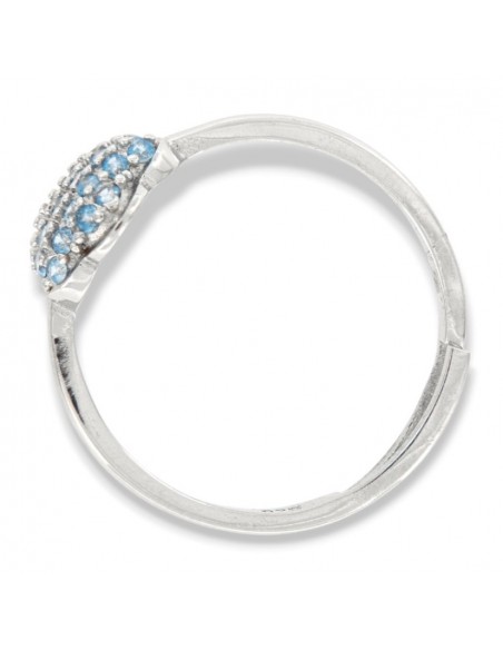 Anello Argento Rodiato Fiore Zirconi Celesti [3537db80]