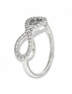 Anello Argento Rodiato Infinito Zirconi Bianchi [479bdcb9]