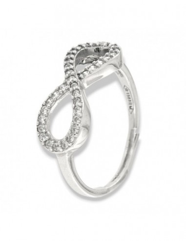 Anello Argento Rodiato Infinito Zirconi Bianchi [479bdcb9]