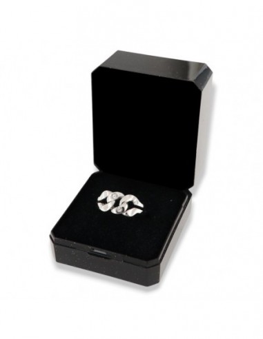 Anello Argento Rodiato Grumetta Zirconi Bianchi [5e40acf5]