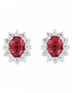 Orecchini Argento Rodiato Principessa Rosso 8x6MM [bf69e408]