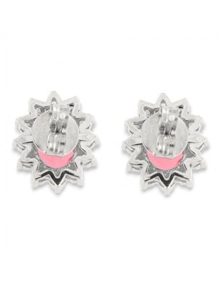 Orecchini Argento Rodiato Principessa Rosso 8x6MM [4e59b4e1]