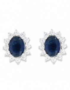 Orecchini Argento Rodiato Principessa Blu 8x6MM [b5c96a34]