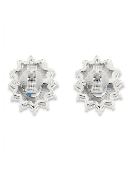 Orecchini Argento Rodiato Principessa Blu 8x6MM [64d6a2eb]