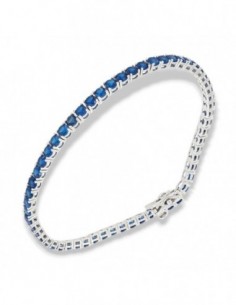 Bracciale Argento Rodiato Tennis Zirconi Blu 3MM [8ac7a45c]