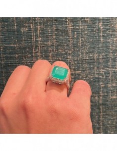 Anello Argento Rodiato Principessa Quadrata 12x12MM [6a0ae971] 2