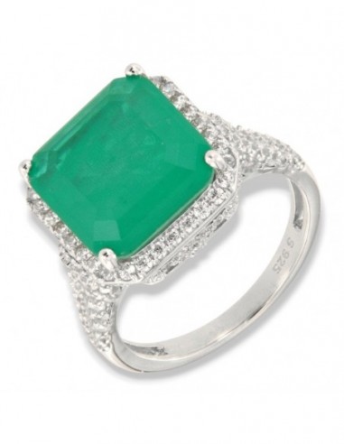 Anello Argento Rodiato Principessa Quadrata 12x12MM [6fcc0e84]