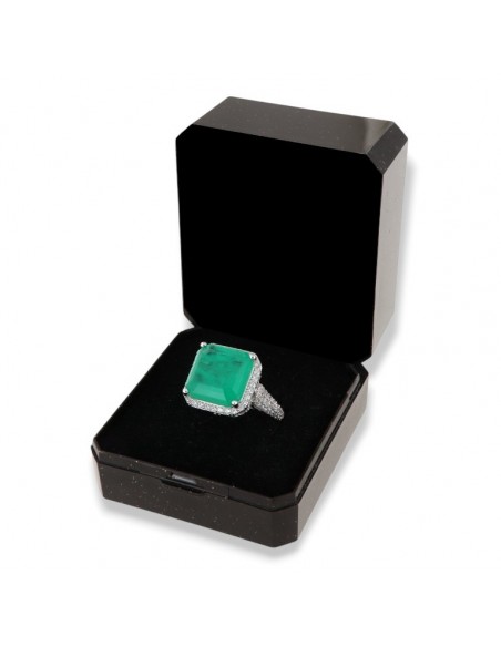 Anello Argento Rodiato Principessa Quadrata 12x12MM [b3ba0a97]