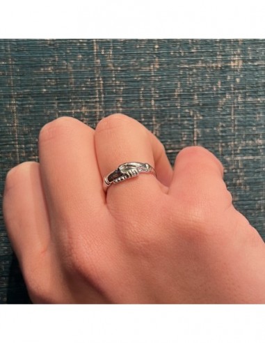 Anello Argento Rodiato Mani Santa Rita Da Cascia [771dc958]