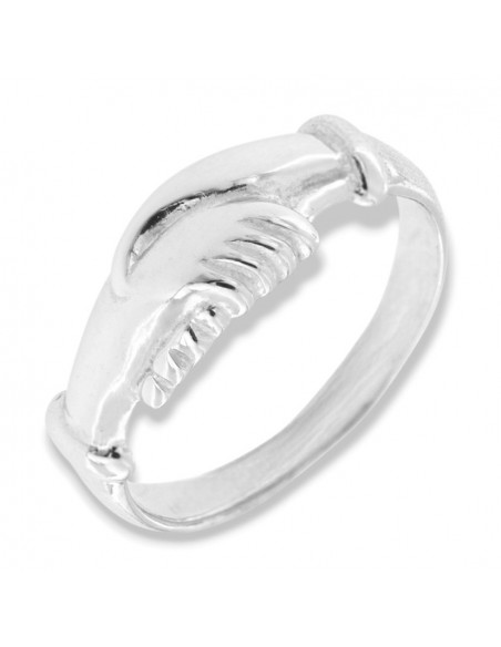 Anello Argento Rodiato Mani Santa Rita Da Cascia [c000085c]