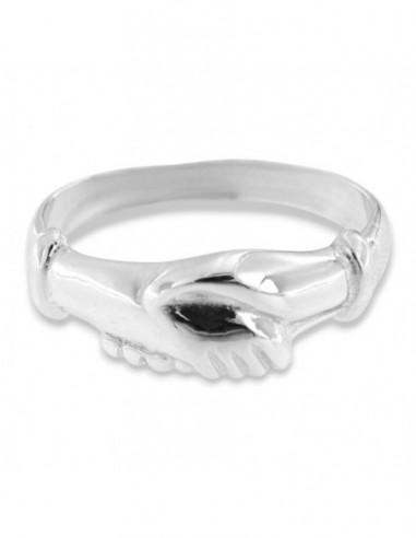 Anello Argento Rodiato Mani Santa Rita Da Cascia [ab6bcd4b]