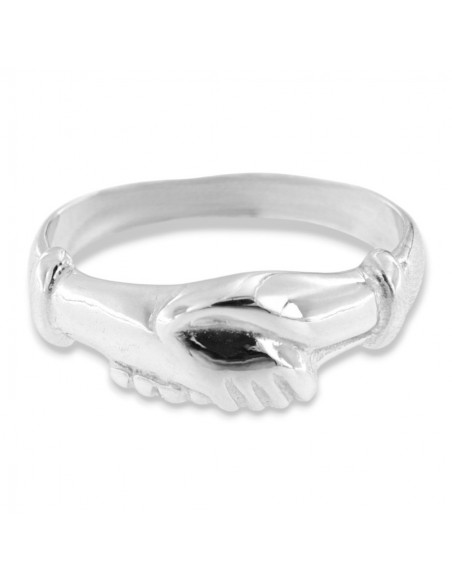 Anello Argento Rodiato Mani Santa Rita Da Cascia [ab6bcd4b]