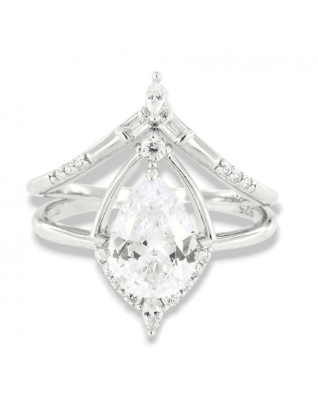 Anello Argento Rodiato Composto Principessa [29329059]